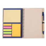 SION- eco-neutral B6 Notepad & Pen Set with Sticky Note - Navy Blue (1)